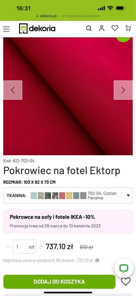 Pokrowiec na fotel Ektrop