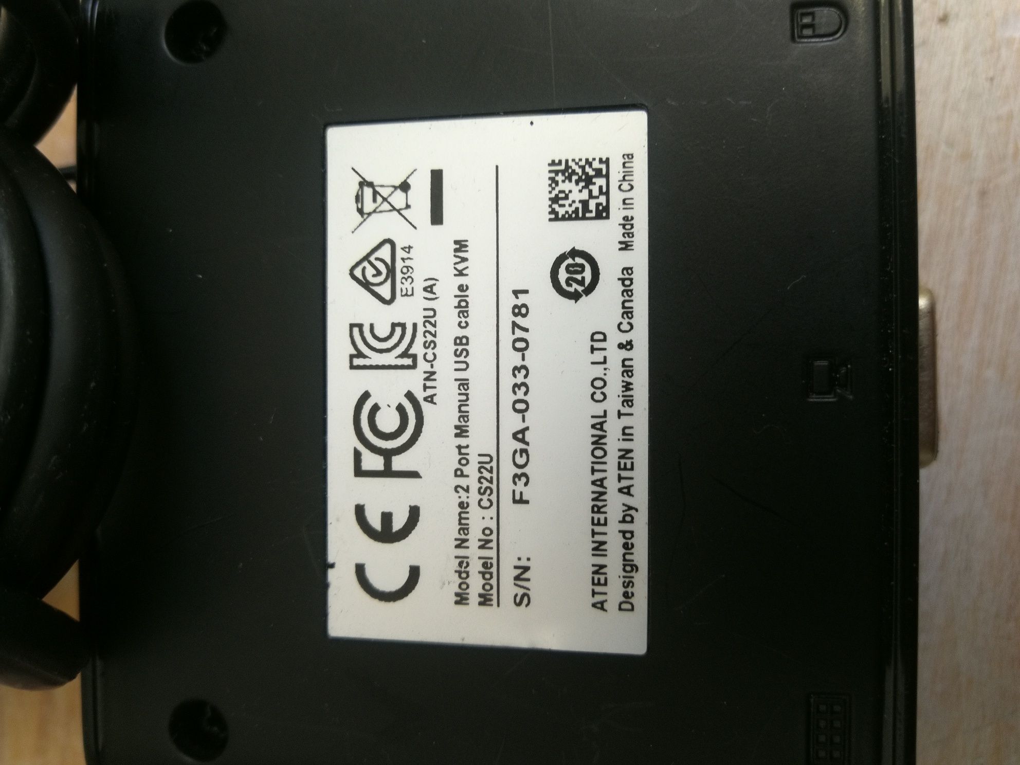 Atn-CS22U ATEN Switch przełącznik KVM 2-portowy
