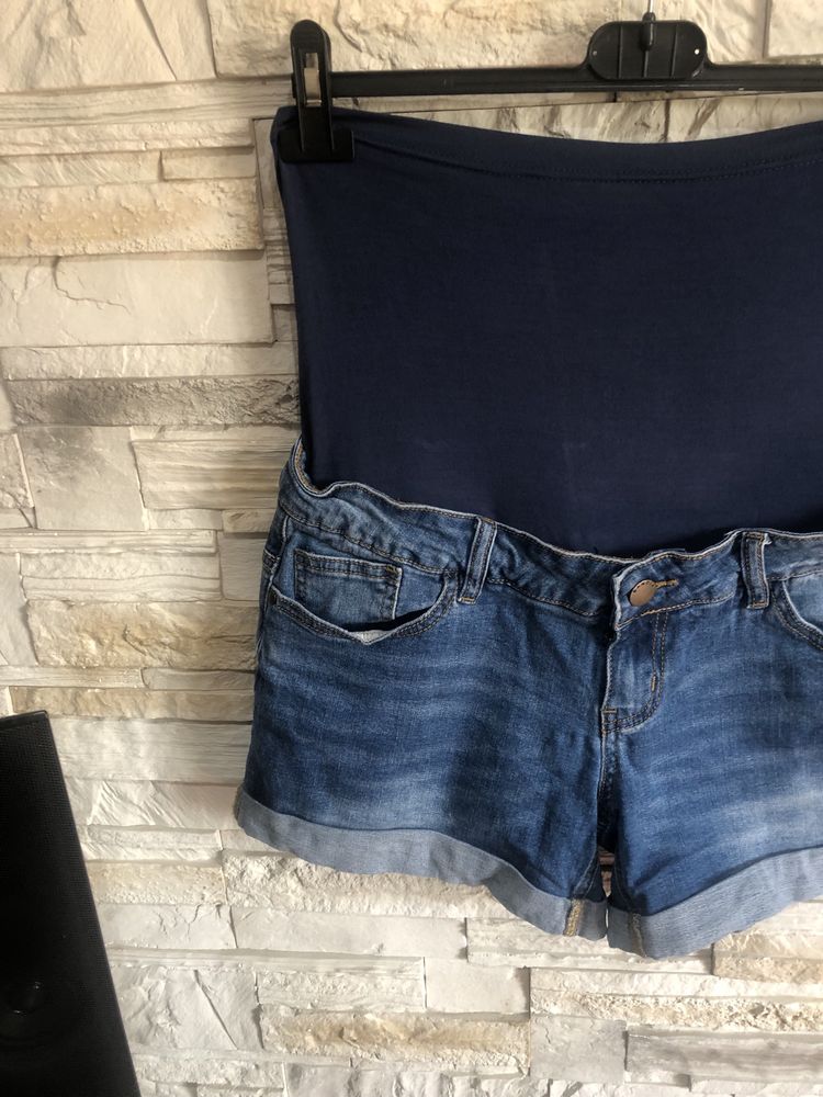 Spodenki damskie ciążowe  jeans dżinsowe ciąża  Bandia rozmiar 40