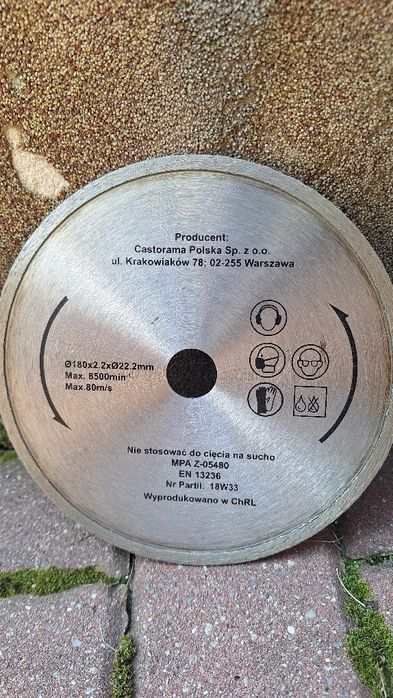 Tarcza diamentowa pełna 180x2.2 fi 22,2mm