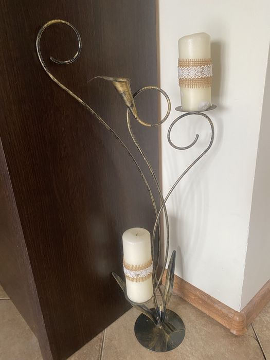 Świecznik metaloplastyka wys 75 cm