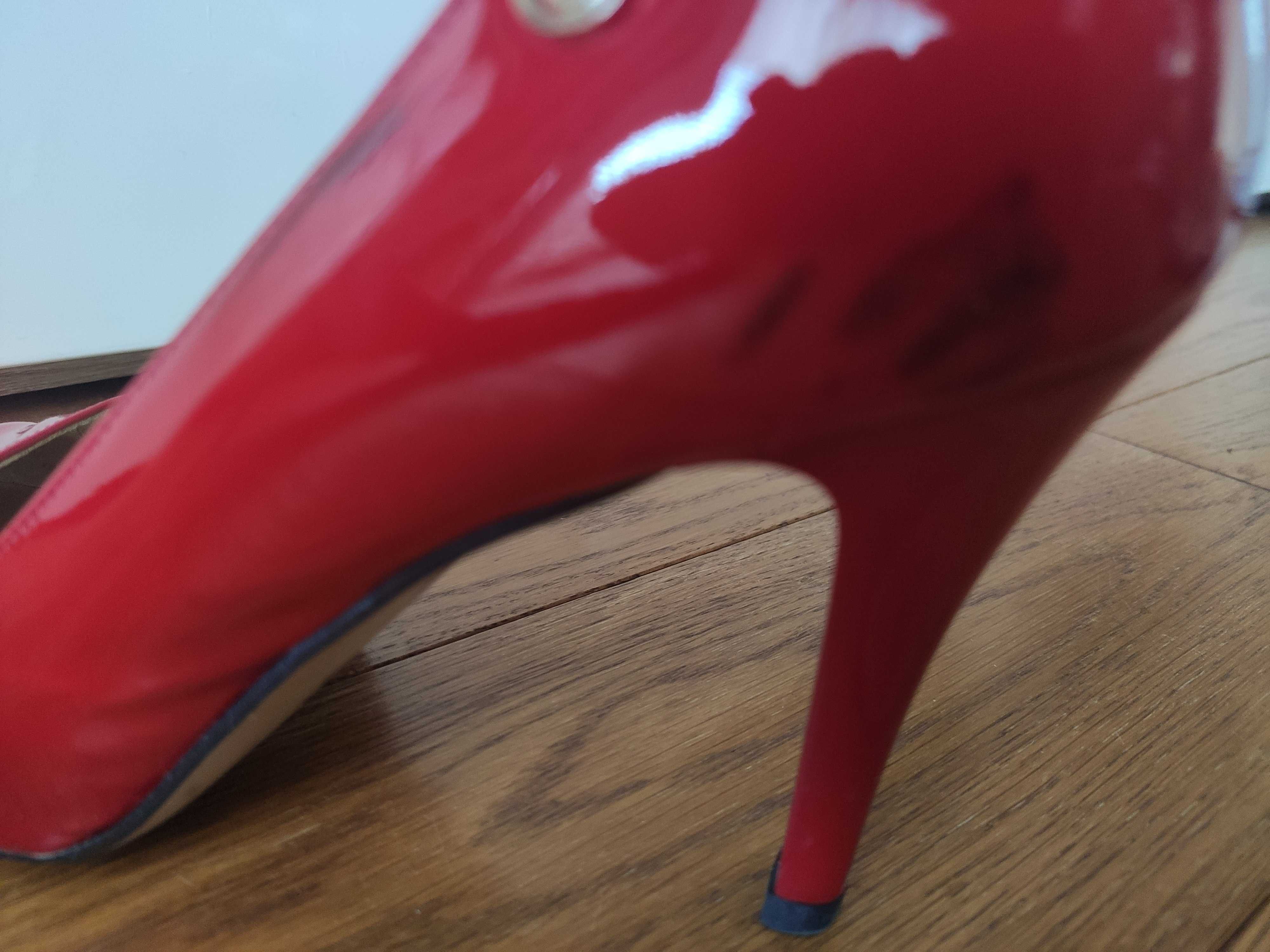 Szpilki czerwone, Intershoe, rozmiar 38
