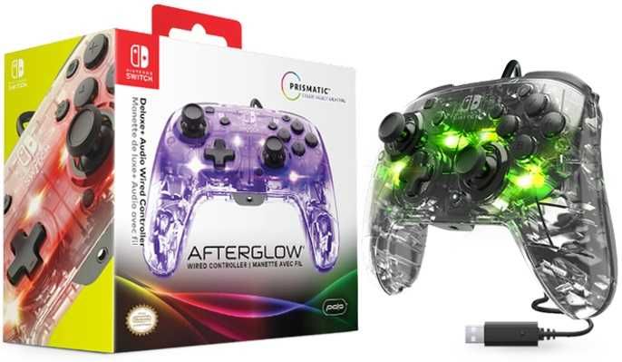 PDP SWITCH GamePad FACEOFF Delux Audio Afterglow