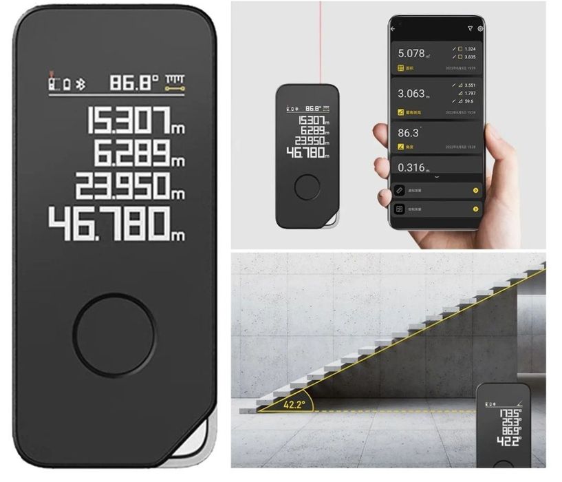 Лазерна Bluetooth рулетка Xiaomi HOTO Smartlaser50м Лазерний далекомір