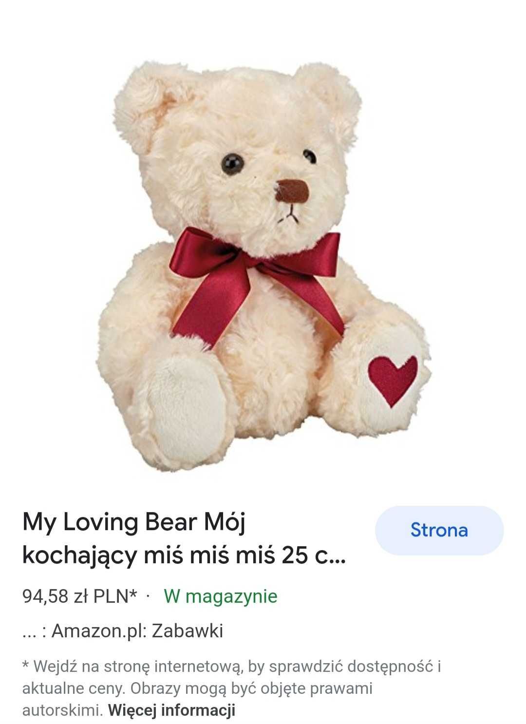 My loving bear miś maskotka serce na walentynki przytulanka