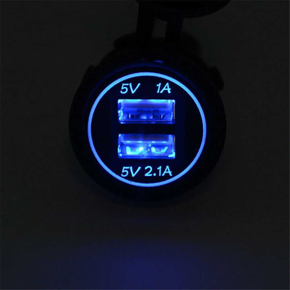 Tomada dupla USB retro iluminada