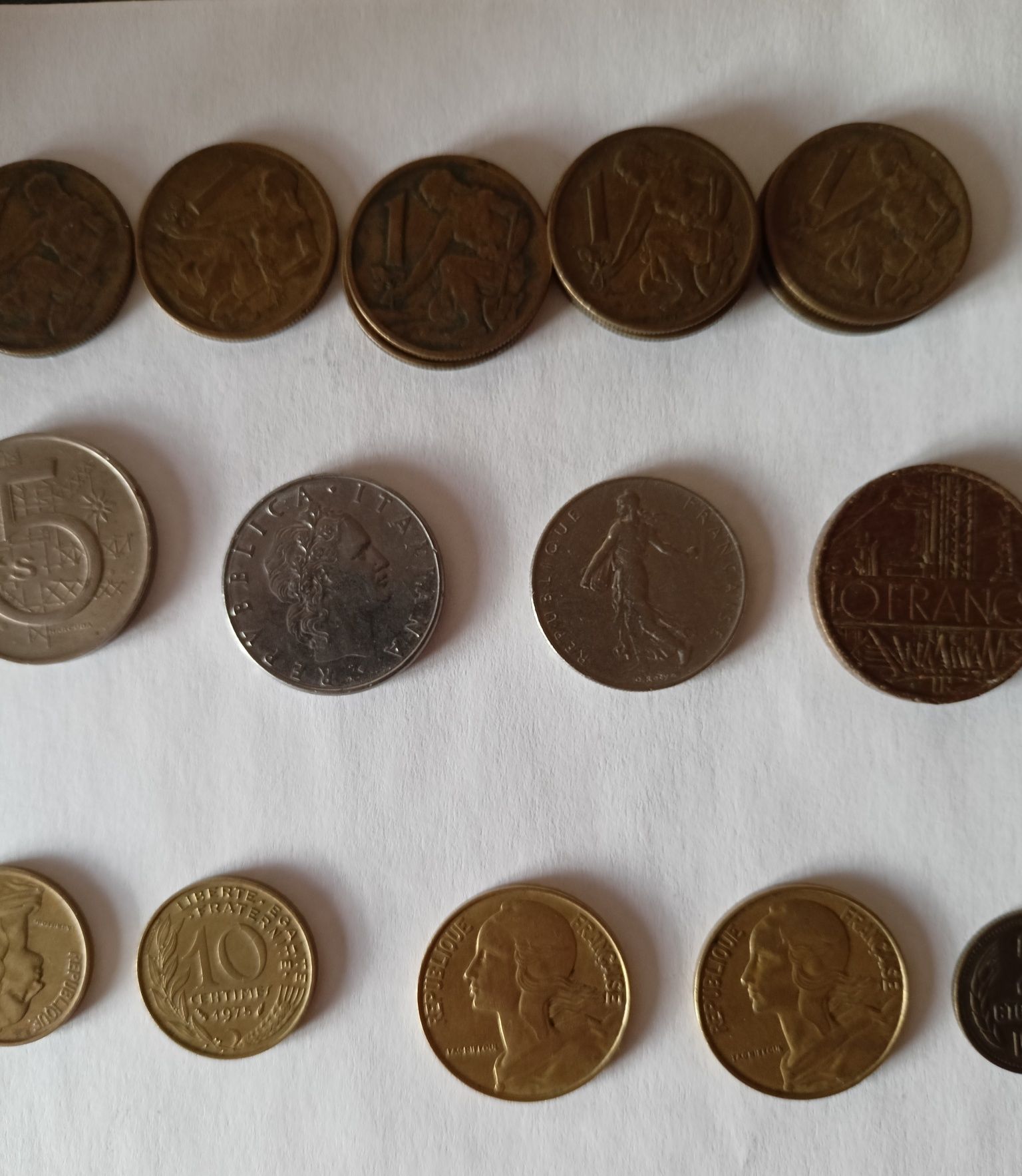 Kolekcjonerskie monety Francja Włochy Czechosłowacja Szwecja Bułgaria