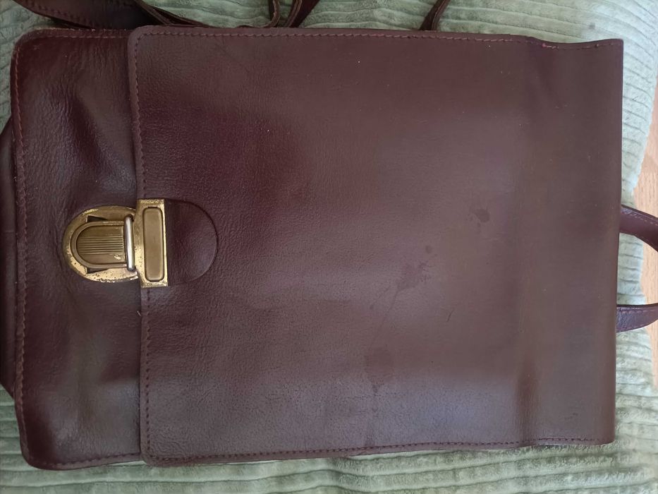 Raportówka teczka torba brązowa skórzana stara