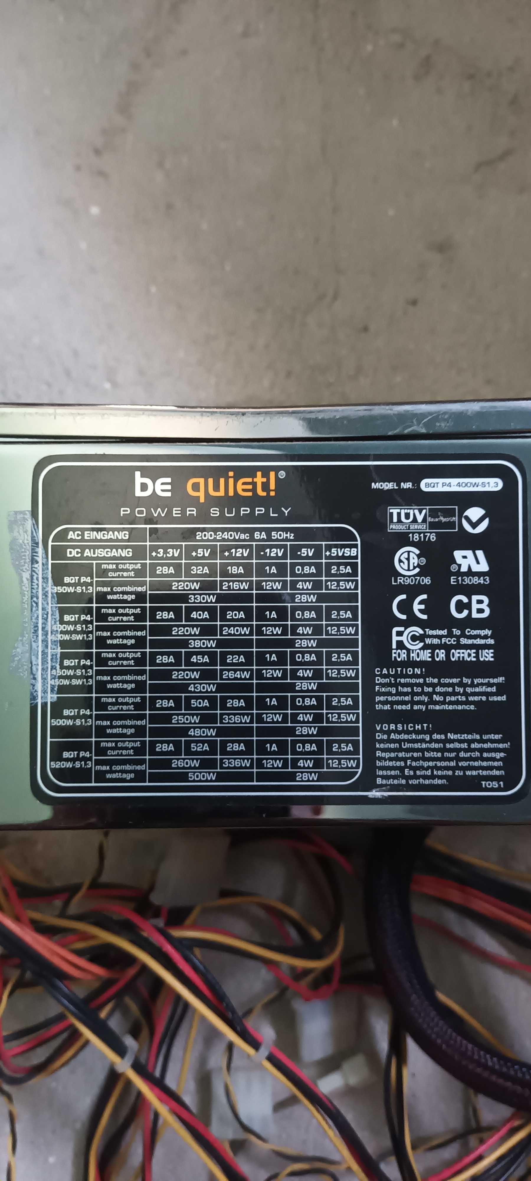 Fonte Alimentação Be Quiet! 400W