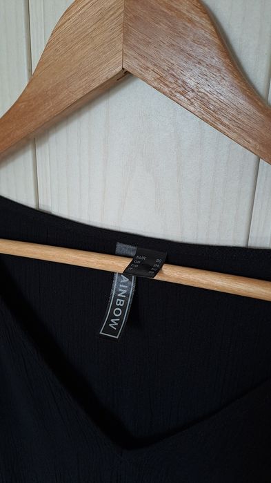 Bluzka rozkloszowane rękawy coquette oversize Bonprix wiskoza 50 52