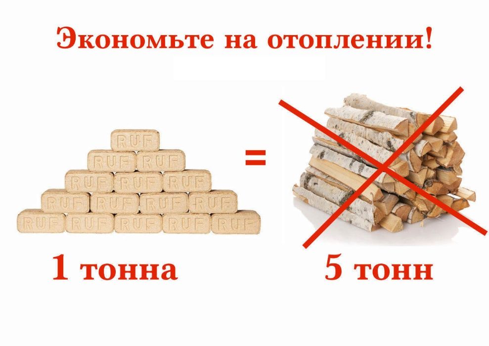 Дубовые брикеты RUF ( кирпичик )