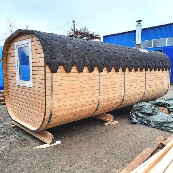 Квадро-баня 6 м, топка в парной печь стандарт, козырёк над входом,.