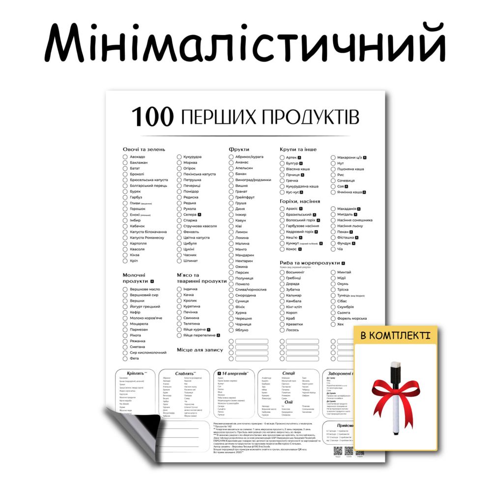 Магнітний планер 100 перших продуктів/ 100 первых продуктов/