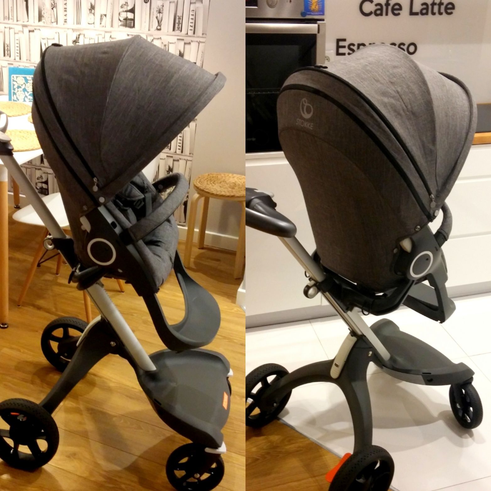 Stokke Xplory V5 / 2017 / Kolor Black Melange. Zestaw / Komplet / 2w1.