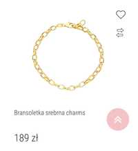 Apart brasoletka srebrna baza charms 20cm srebro 925 zlocone