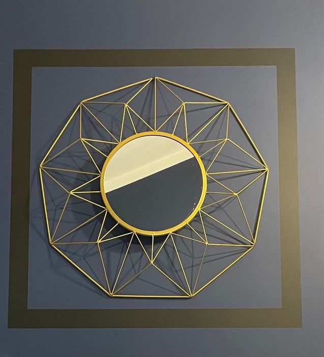 Lustro metalowe złote