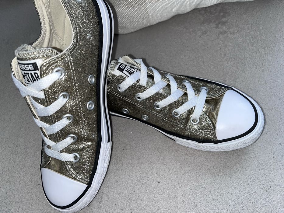 Converse conversy r.33 wkł.20cm złote brokat