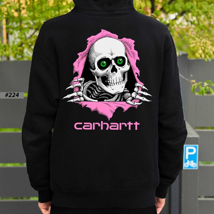 Худи Carhartt 404 Черное | Зипка Кофта Кархарт | Биг Лого Принт