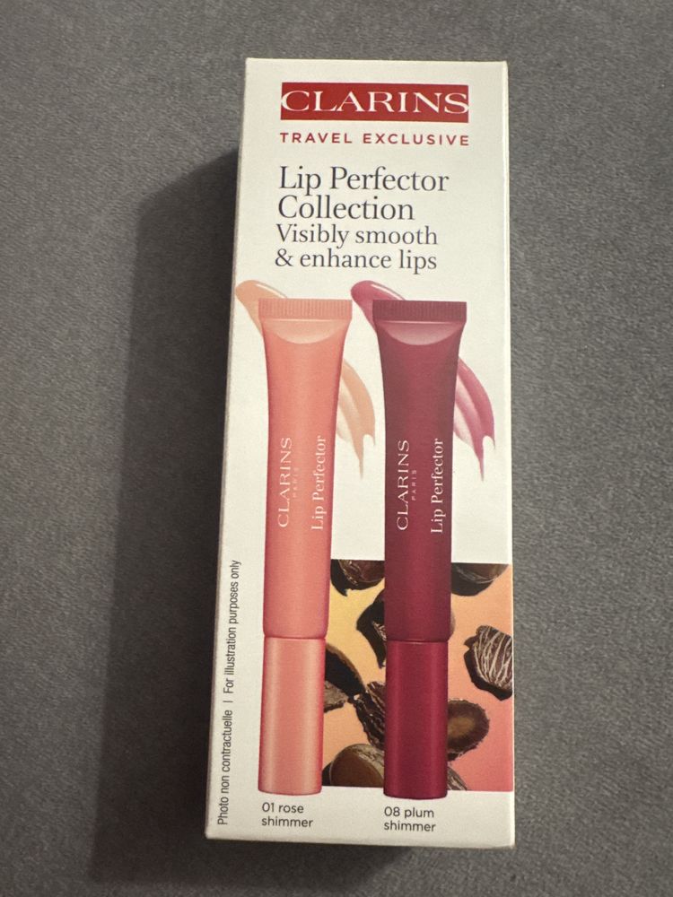 Clarins Lip Perfector 2x12ml rose & plum
