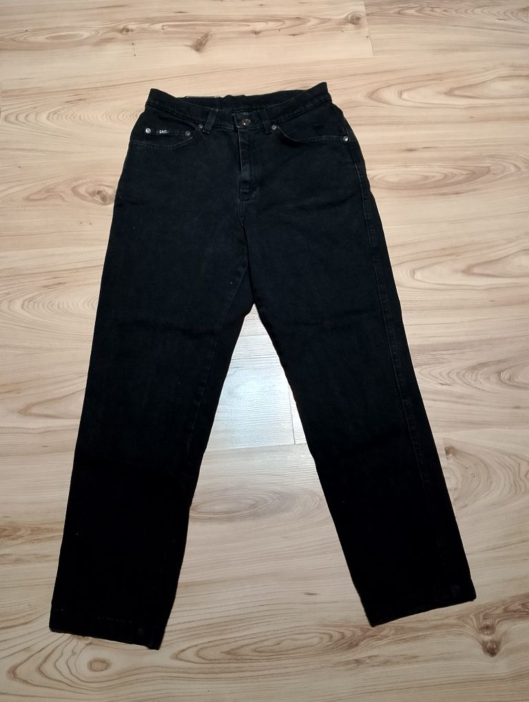 Czarne Damskie Spodnie Jeansowe Dżinsowe Lee Boyfriend Fit Vintage 90'