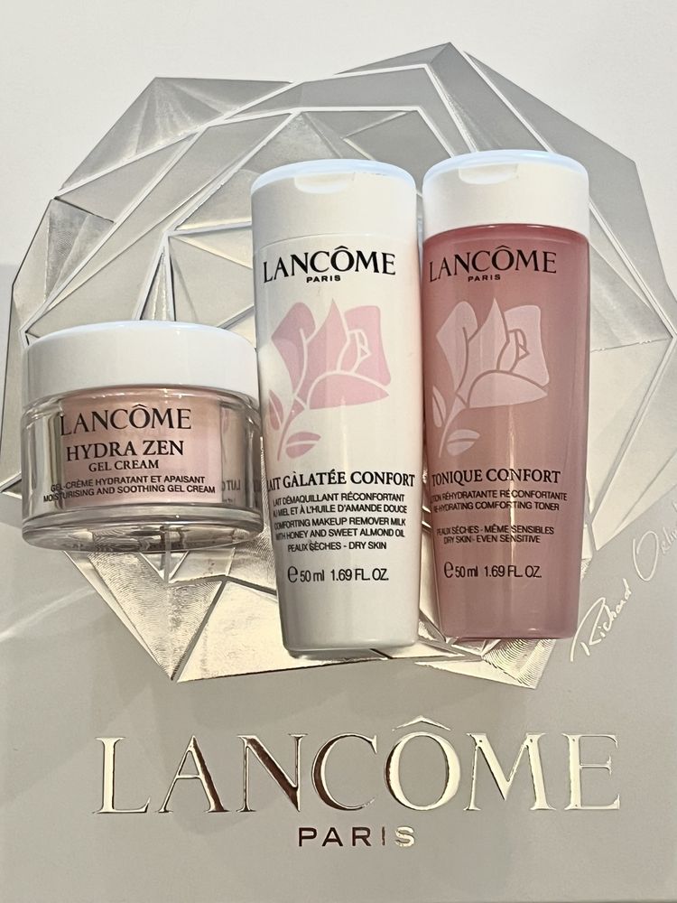 Zestaw Lancome Hydra zen mleczko tonik Confort Starter set pudełko