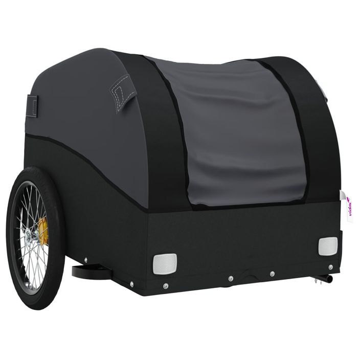 vidaXL Przyczepka rowerowa dla zwierząt, czarna, 30 kg, żelazo