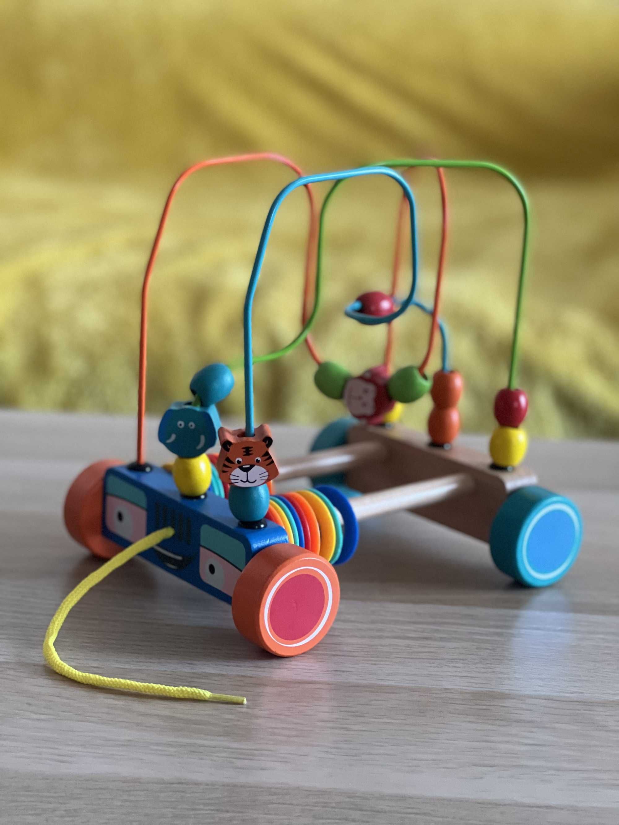 Labirynt przeplatanka drewniana zabawka logiczna dla niemowląt pudełko