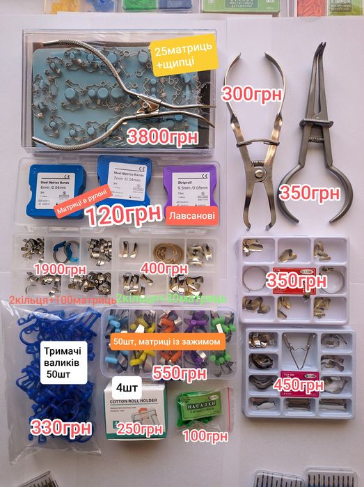 Кофедем, кламери, матрична система, софт кільця для матриць, поліри