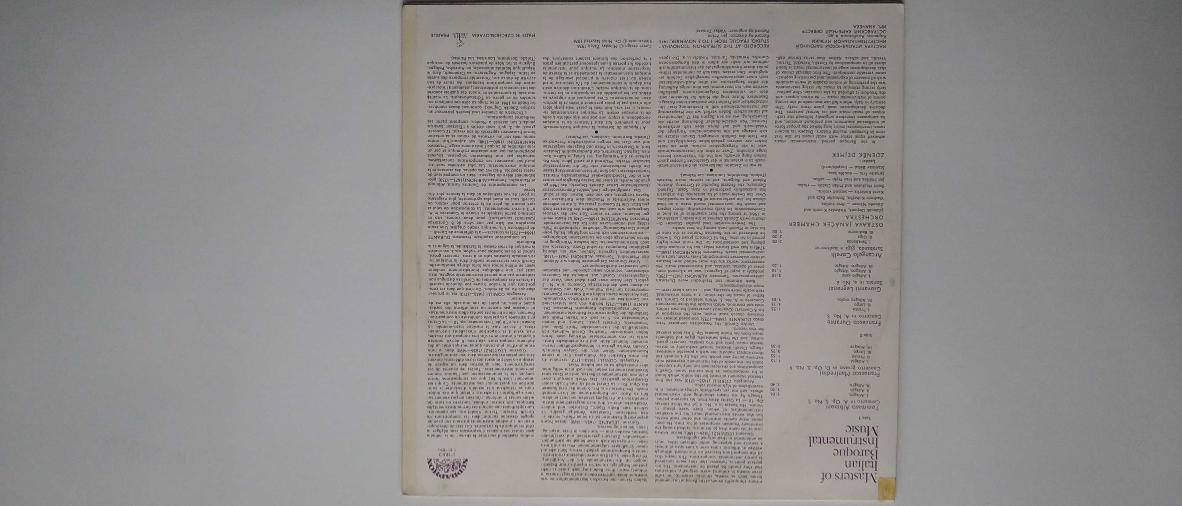 Corelli Durante Manfredini Albinoni Legrenzi - Włoska muzyka barokowa