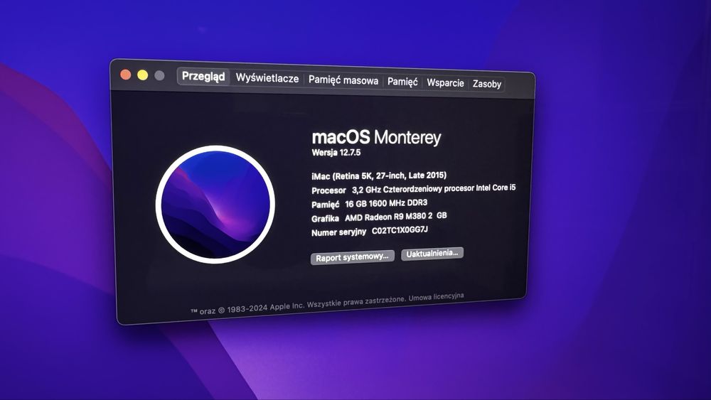 Apple iMac 27” 5K 16gb ram 1tb - stan bardzo dobry
