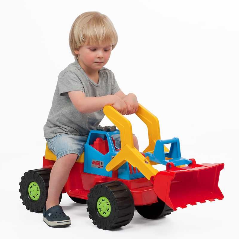Duża zabawka koparka dla dziecka jeździk duże koła