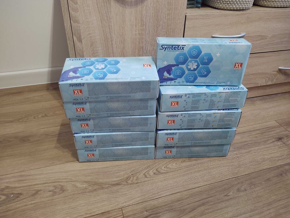 Rękawiczki Nitrylowe Syntetix XL Niebieskie 10x100 sztuk karton
