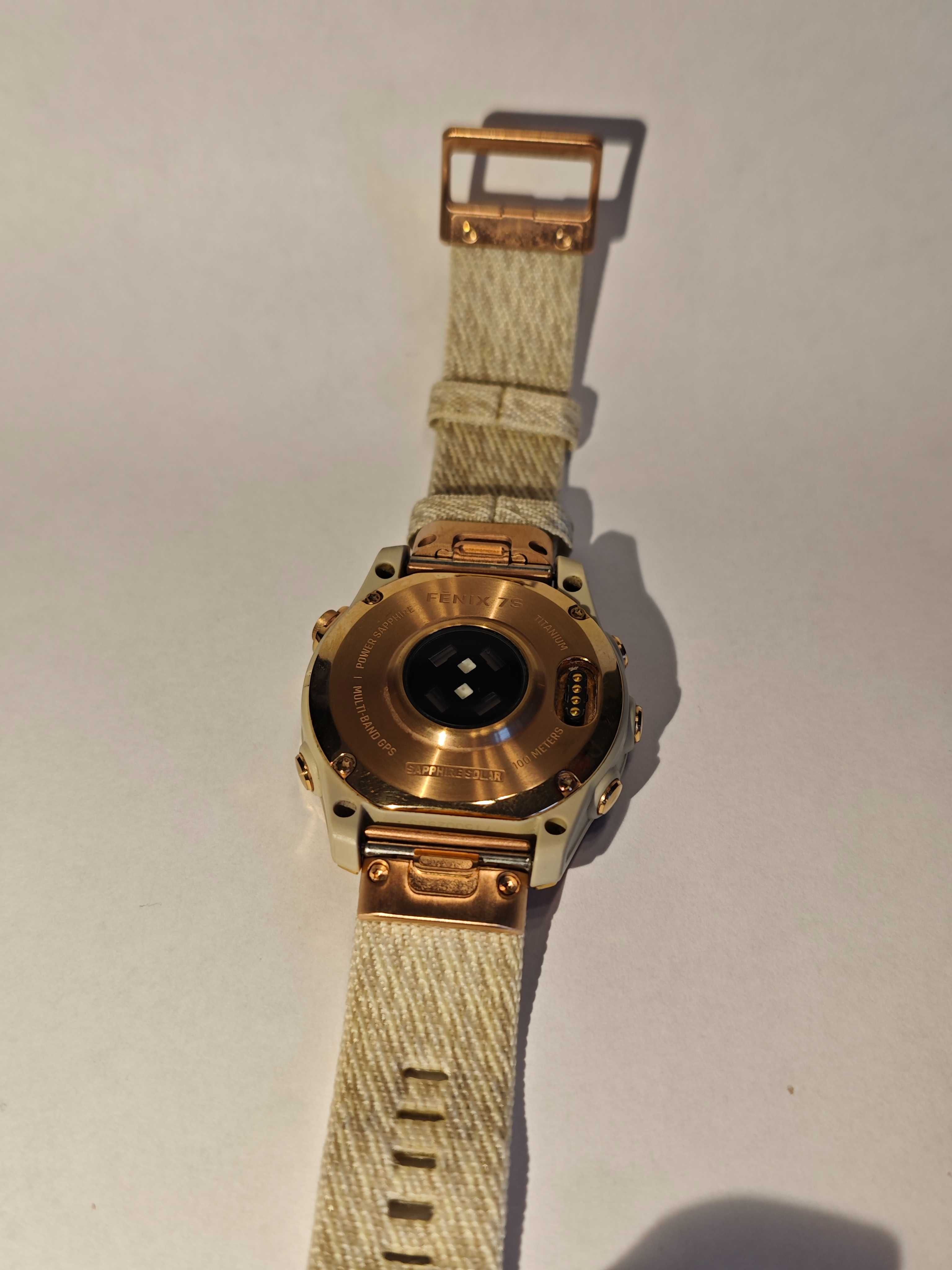 Garmin fenix 7s saphire solar - solarny, tytanowy złoty róż + GRATISY