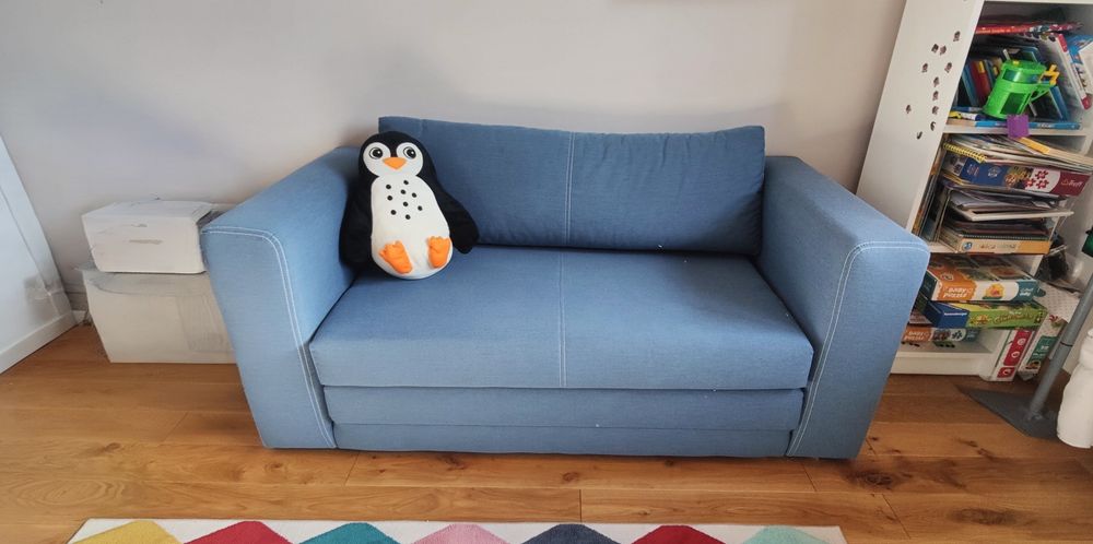 Sofa IKEA ASKEBY kolor niebieski, rozkładana ,stan bdb