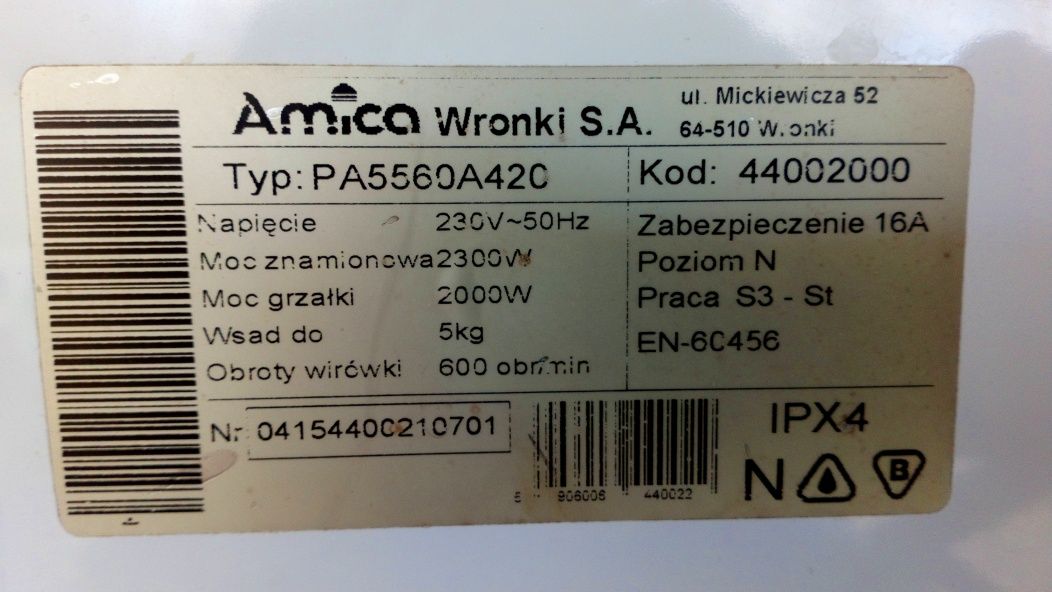 Silnik elektryczny do pralki Amica