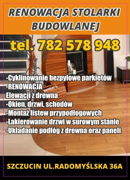 Odnawianie Cyklinowanie bezpyłowe,renowacja stolarki budowlanej