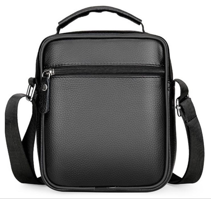Чоловіча сумка-барсетка шкіряна через плече з ручкою