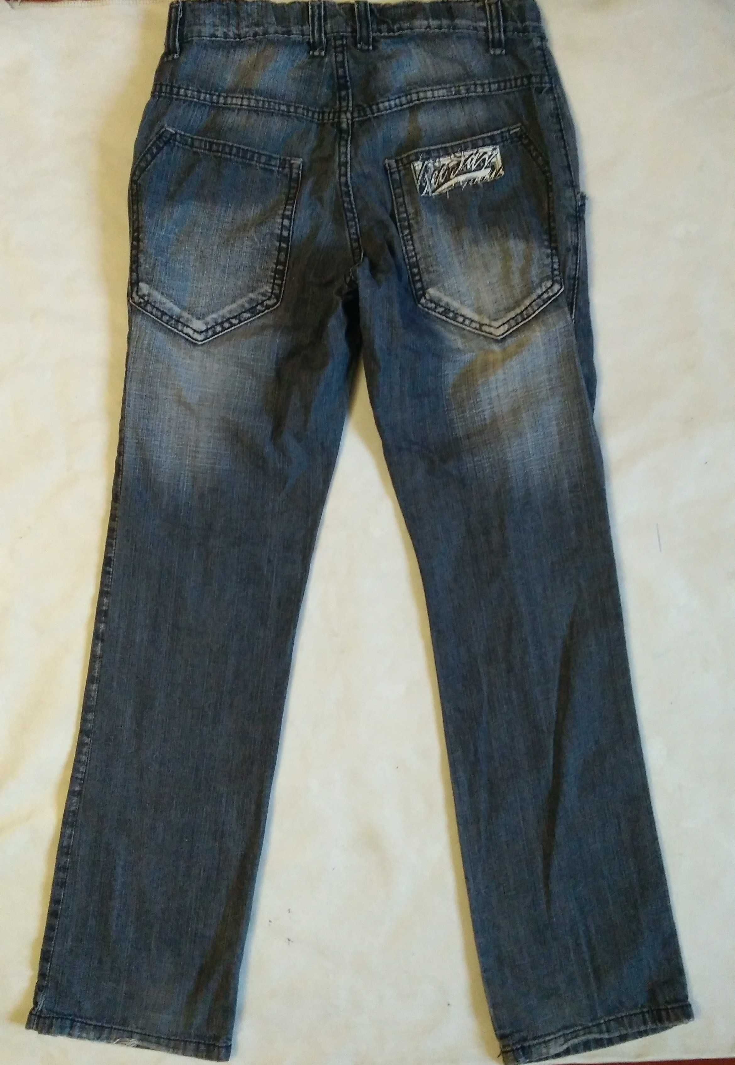 Gee Jay Фирменные стильные джинсы (с потёртостями серые черные)