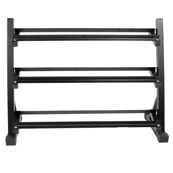 Stojak na hantle TRZYPOZIOMOWY szeroki solidny stalowy na siłownię KR