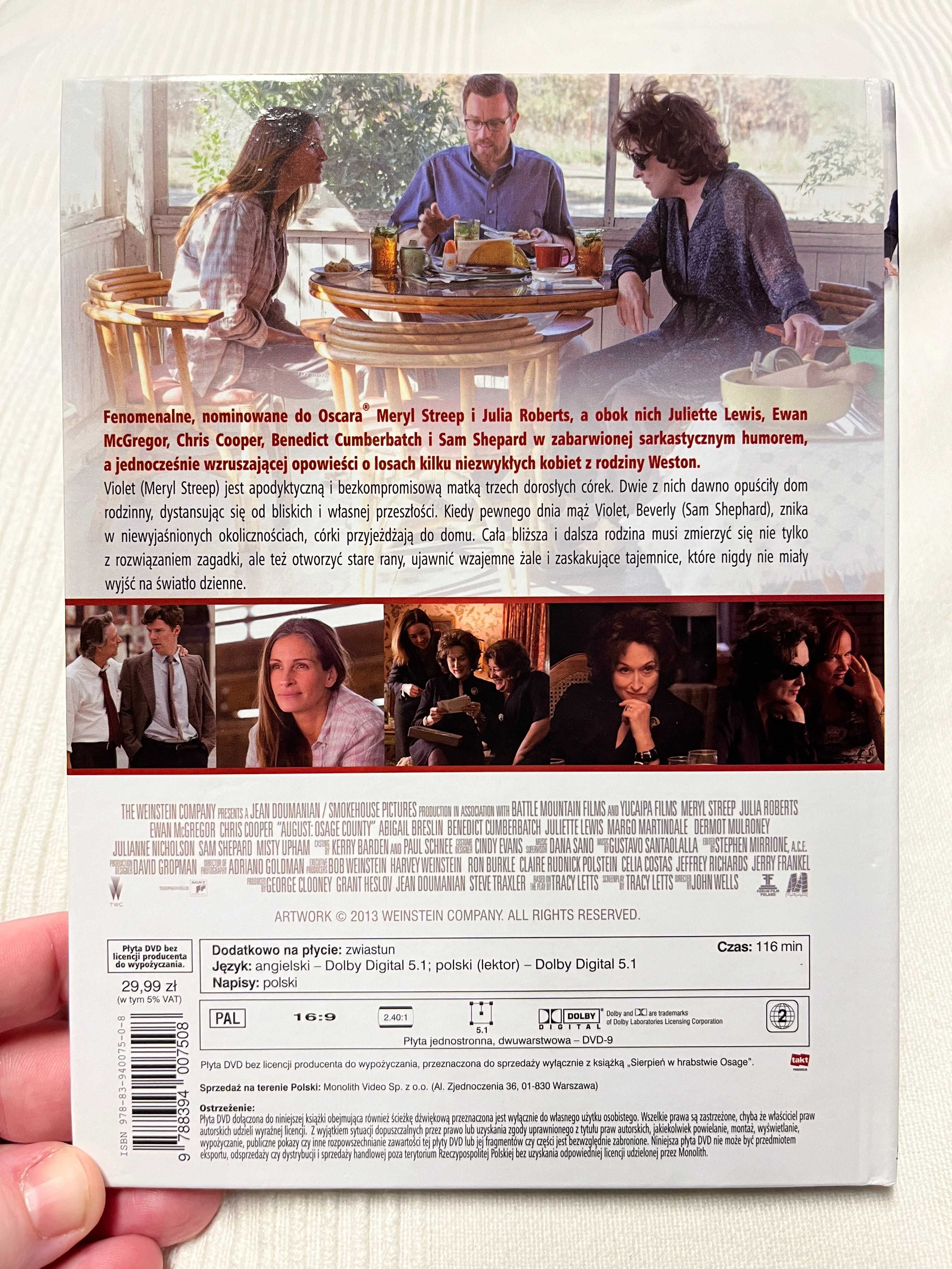 Sierpień w Hrabstwie Osage film 2013 płyta DVD dramat Meryl Streep