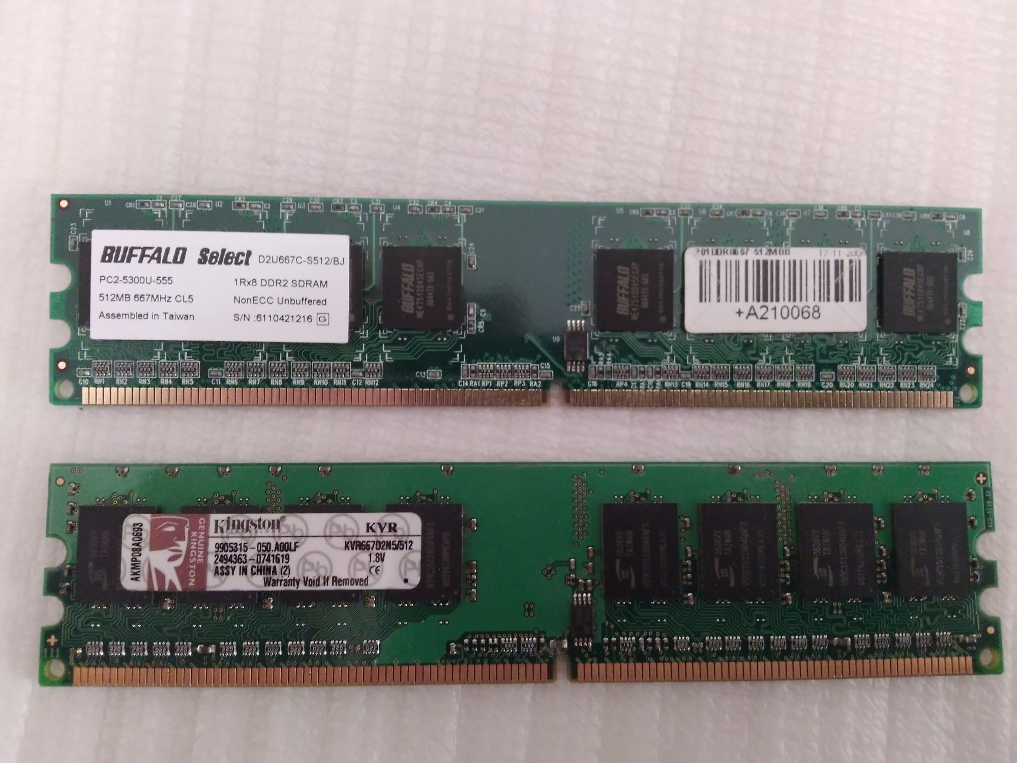1gb Memórias RAM 2x 512mb 667 CL5 (Desktop)
