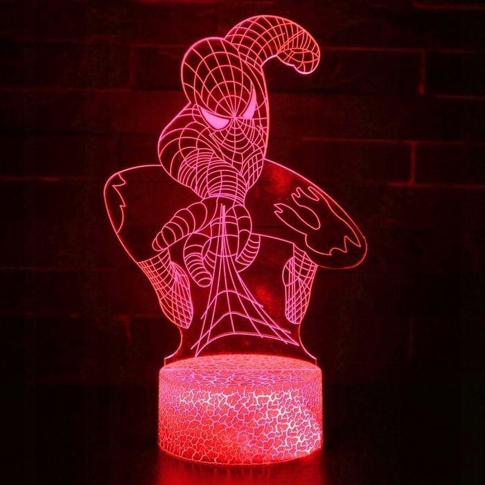 Lampka 3d Nocna Led Usb + Pilot Piłka Spider-man