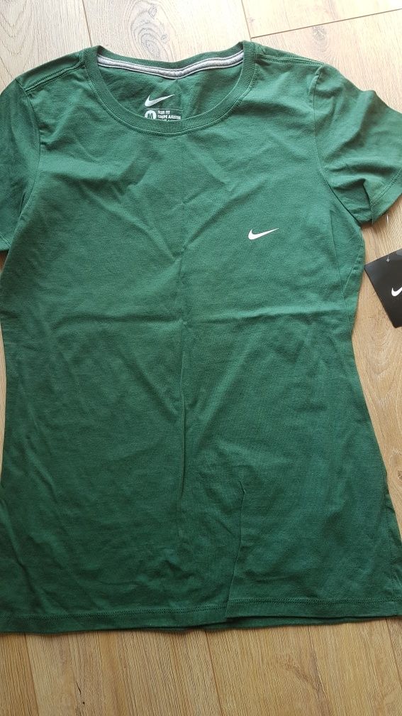 Koszulka t-shirt zielona NIKE damska slim fit m medium