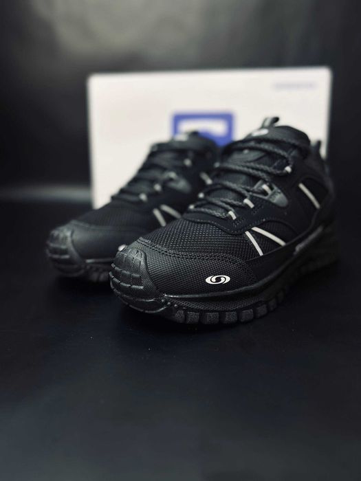 Мужские зимние термокроссовки salomon черные непромокаемые ботинки