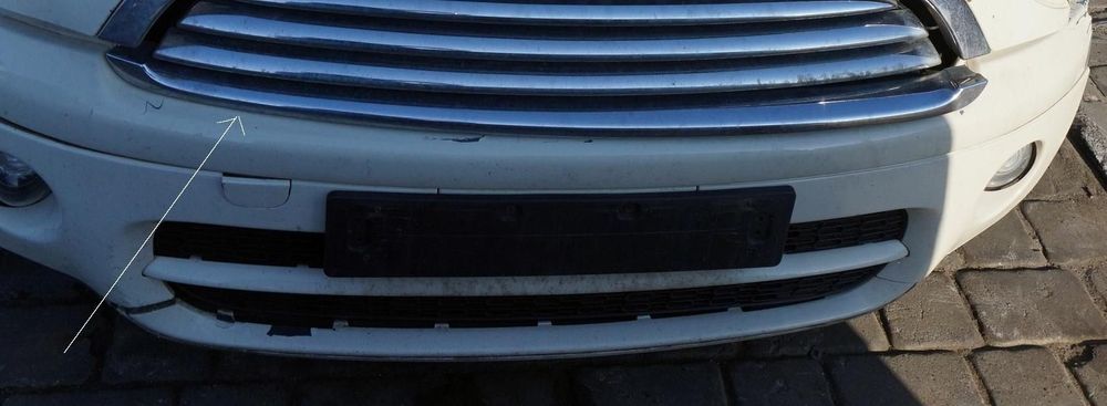 LISTWA ZDERZAKA PRZEDNIEGO COOPER II R56 850 51112751624 BIAŁY PEPPER WHITE CHROM MINI 2005-2014