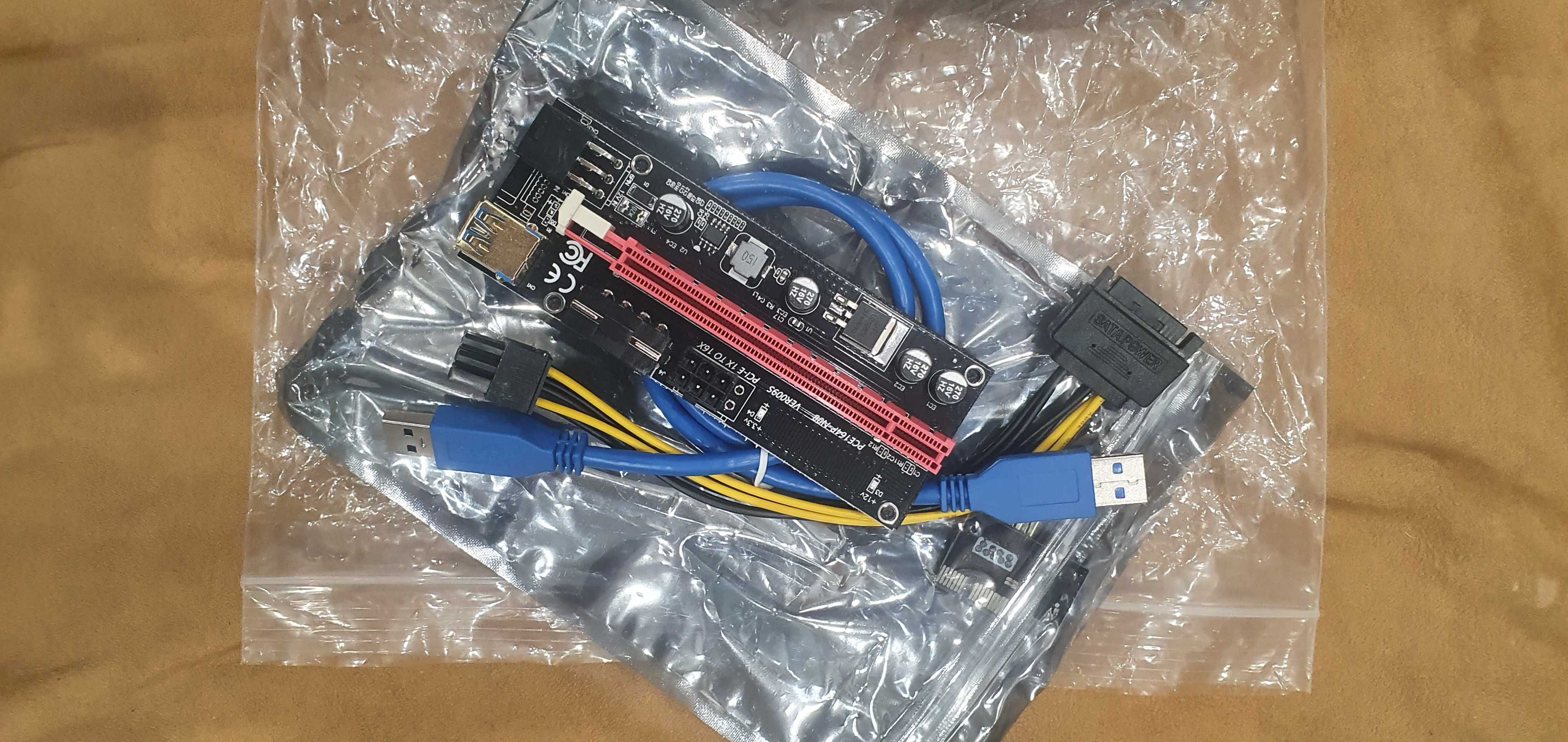 Riser ver009s PCI-E 1x-16x | USB 3.0 60 cm (NOVOS) - 6 disponíveis