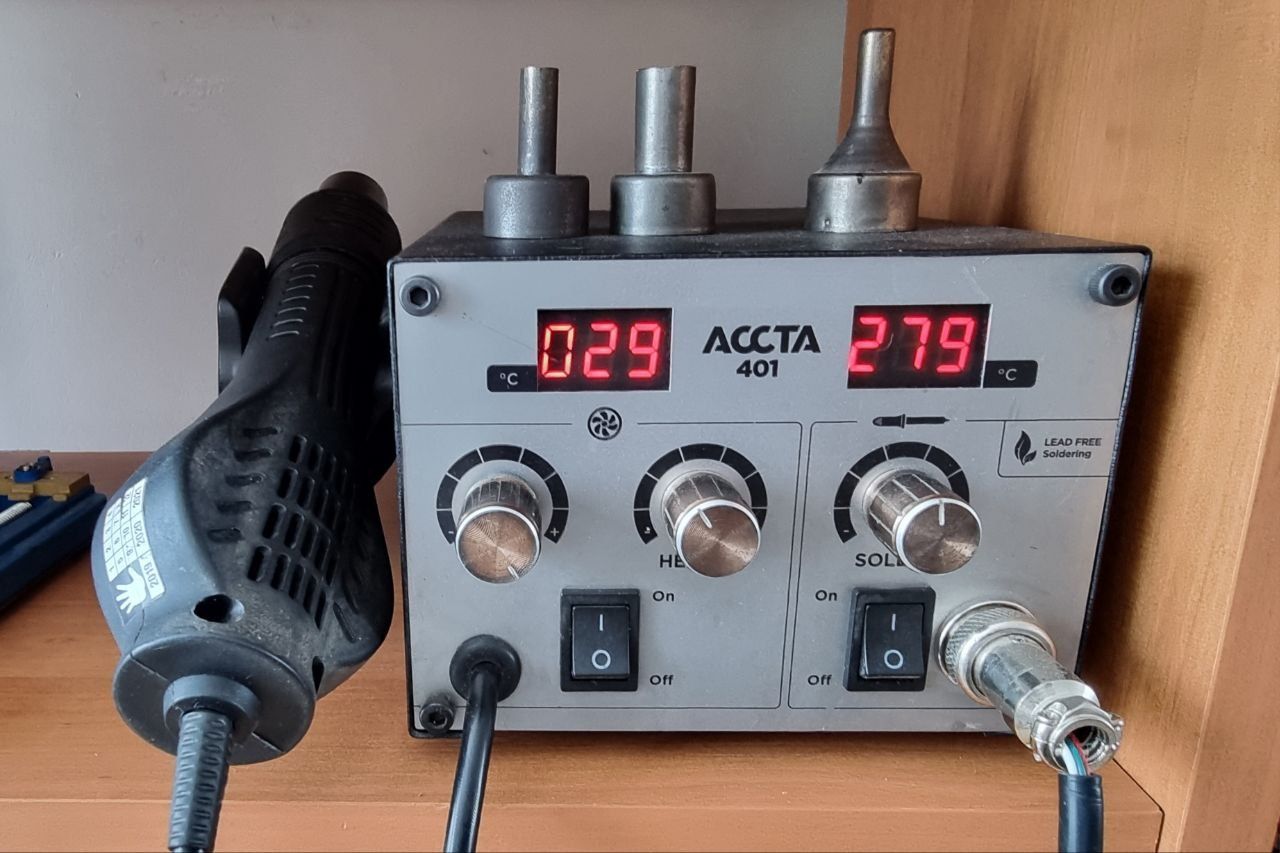 Паяльная станция ACCTA 401 (Паяльник, Фен)