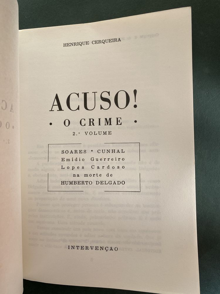 Livro Acuso o crime