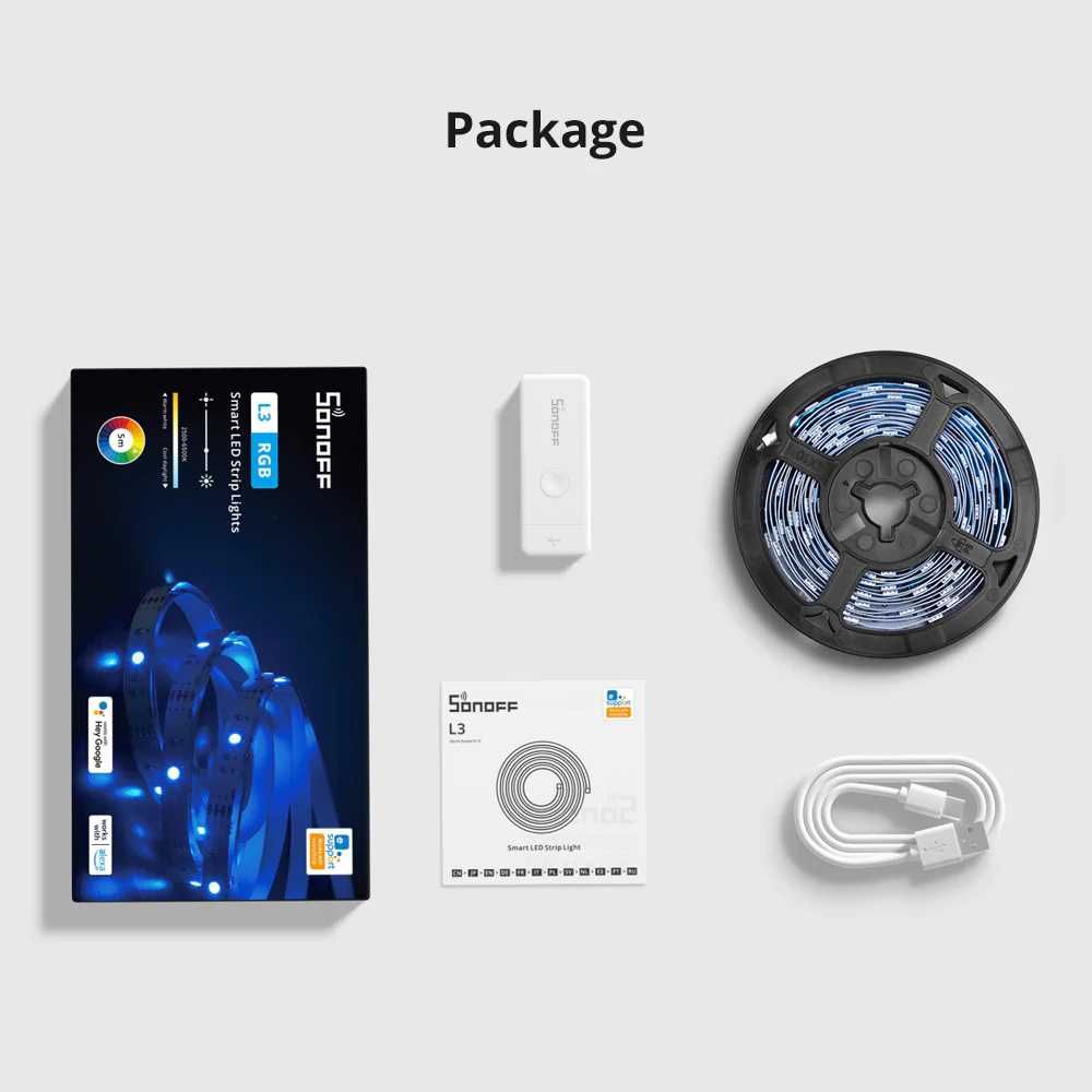 [NOVO] Fita LED inteligente (90/150) de 5 metros Wi-Fi - Sonoff L3/Pro