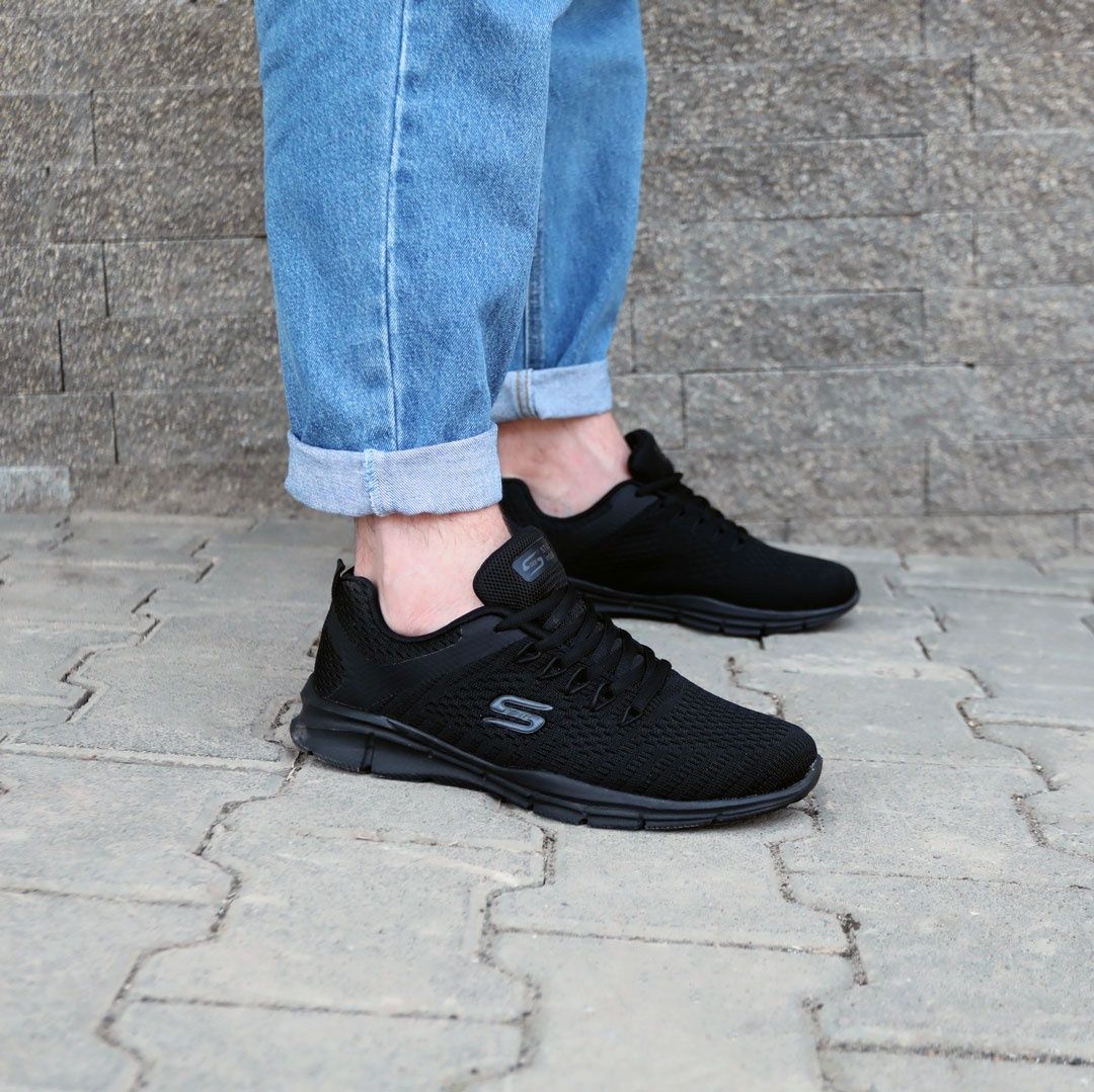 Удобные мужские кроссовки,легкие,черные,летние текстильные кроссовки